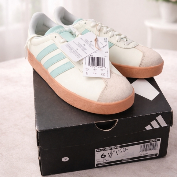 adidas Shoes - NEW Adidas Women's White, Beige, Light Blue  Sneakers Size 6